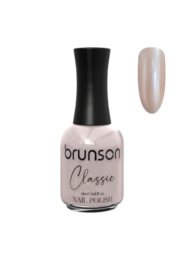 Brunson Classic Nail Polish 18ml Fast Dry Nail Lacquer Nail Harderner Normal Polish Glossy Gel Effect Quick Air Dry Long-Lasting Natural Nail Enamel Salon Quality Manicure Pedicure Regular Polish - Image 1